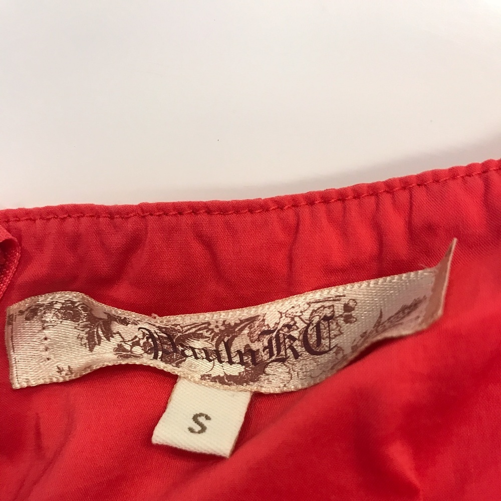 STRAPLESS CORAL RUFFLE DRESS - Picture 6 of 7
